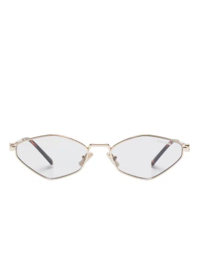 Miu Miu Miu Regard Geometric Sunglasses In Oro Pallido