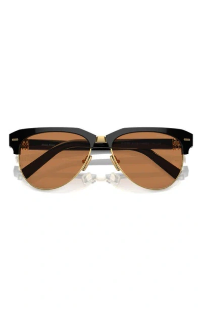 Miu Miu 57mm Pilot Sunglasses In Brown