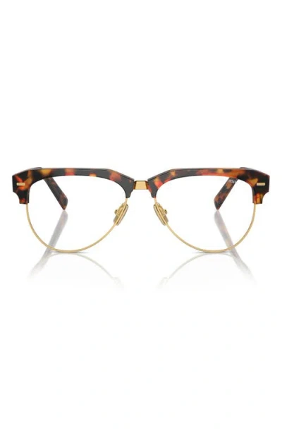 Miu Miu 57mm Pilot Sunglasses In Tortoise