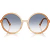 Miu Miu 59mm Gradient Round Sunglasses In Brown