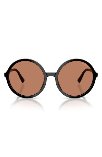 Miu Miu 0mu B02s Miu Regard Vintage-inspired Oversized Round Sunglasses In Black