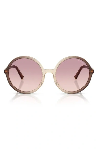 Miu Miu 0mu B02s Miu Regard Oversized Round Gradient Brown Acetate Sunglasses In Blue