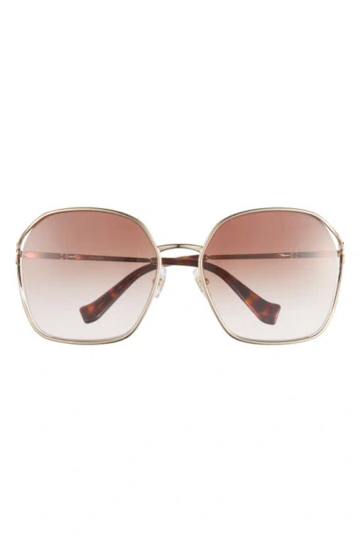 Miu Miu Logo Metal Butterfly Sunglasses In Brown Gradient