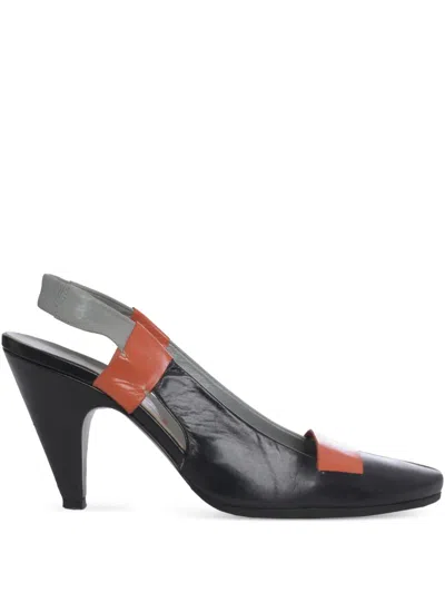 Pre-owned Miu Miu 60mm Leather Slingback Pumps In Black