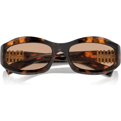 Miu Miu 61mm Oval Sunglasses In Blond Hav