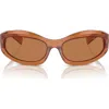 Miu Miu Transparent Sunglasses In Caramel