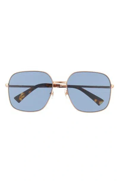 Miu Miu 61mm Polarized Square Sunglasses In Rose Gold