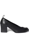 Miu Miu 65mm Bow-detail Block-heel Pumps In Black