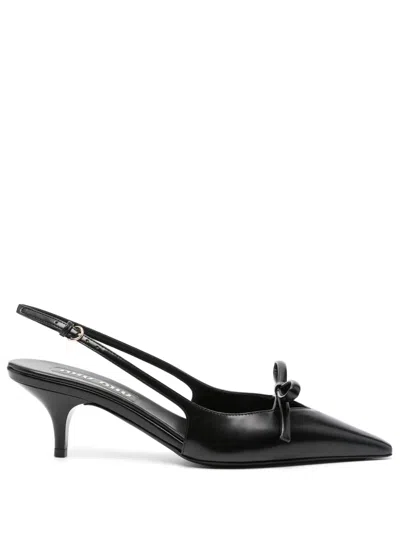 Miu Miu 65mm Bow-embellished Leather Pumps In Black