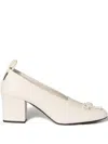 Miu Miu 65mm Élan Bow-embellished Block-heel Pumps In Neutral