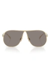 Miu Miu 66mm Oversize Pilot Sunglasses In Gold