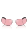 Miu Miu A50s Rimless Oval Metal Sunglasses In Pink