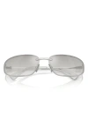Miu Miu 69mm Oversize Oval Sunglasses In Silver
