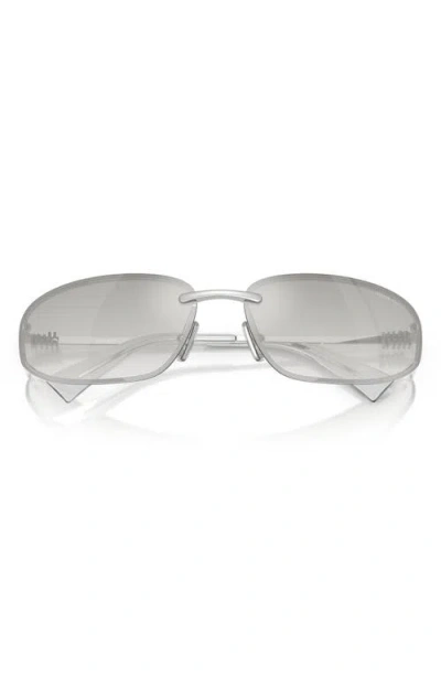 Miu Miu 69mm Oversize Oval Sunglasses In Silver
