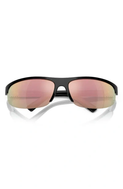 Miu Miu 70mm Oversize Oval Semirimless Sunglasses In Black