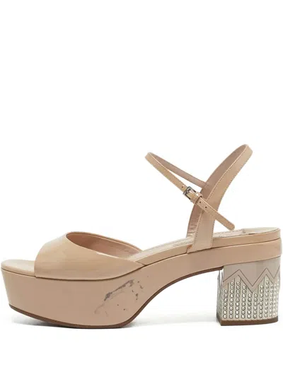 Pre-owned Miu Miu 70mm Patent Leather Sandals