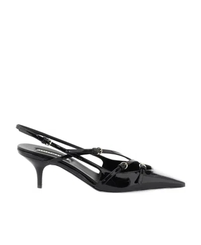 MIU MIU 70MM PATENT LEATHER SLINGBACK PUMPS