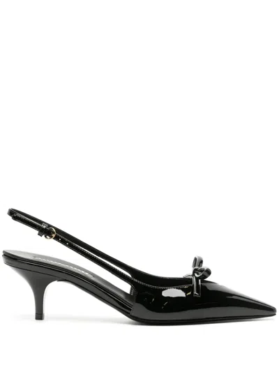 Miu Miu 75mm Bow-embellished Sligback Pumps In Black