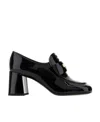 Miu Miu Patent Leather Loafers In Black