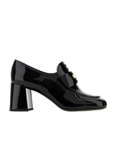 Miu Miu Patent Leather Loafers In Black