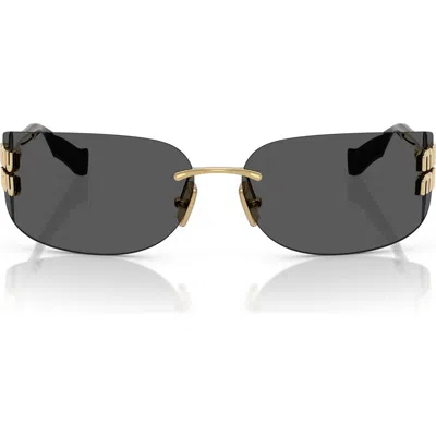 MIU MIU MIU MIU 75MM OVERSIZE RECTANGULAR WRAP SUNGLASSES