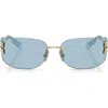 Miu Miu Sunglasses In Pale Gold/light Blue