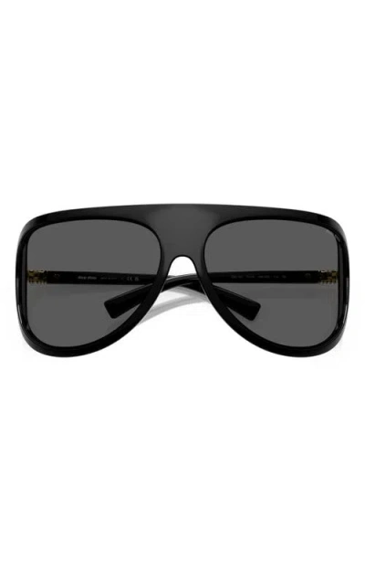 Miu Miu 75mm Oversize Shield Sunglasses In Black