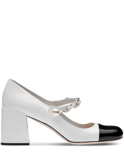MIU MIU 80MM CHAIN-STRAP PUMPS