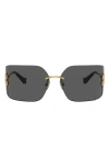 Miu Miu Logo Rectangular Sunglasses In Gray