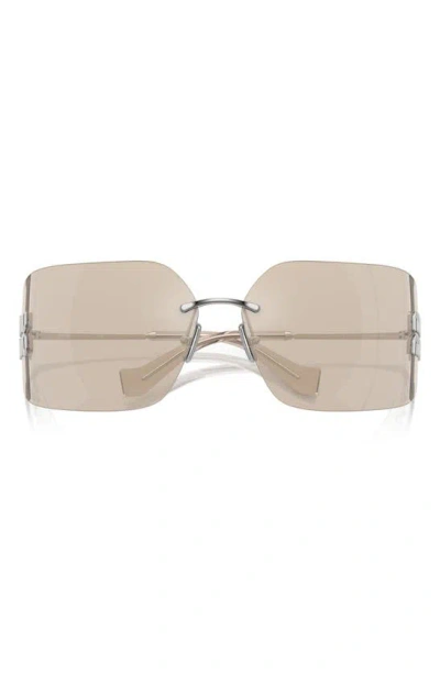 Miu Miu 80mm Oversize Irregular Sunglasses In Silver/gray Mirrored Solid