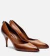 Miu Miu 85 Leather Pumps In Brown