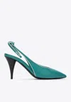 Miu Miu Décolleté Slingback In Nappa Color Pavone