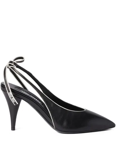 MIU MIU 85MM BOW-DETAIL SLINGBACK PUMPS