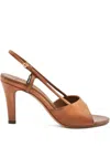 Miu Miu 85mm Sling-back Leather Sandals In Brown