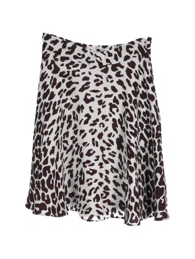 Pre-owned Miu Miu A-line Animal-print Mini Skirt In White