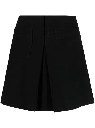 Pre-owned Miu Miu A-line High-waist Miniskirt In Black