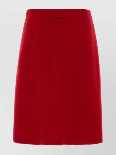 MIU MIU A-LINE HIGH WAIST WOOL SKIRT