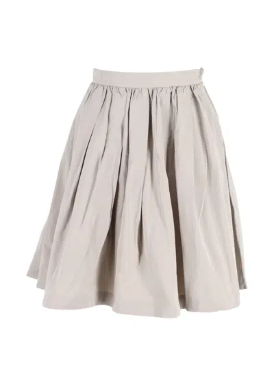 Pre-owned Miu Miu A-line Pleated Midi Skirt In Neutral