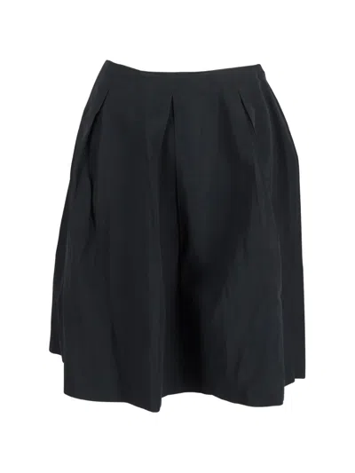 Pre-owned Miu Miu A-line Pleated Skirt In Black