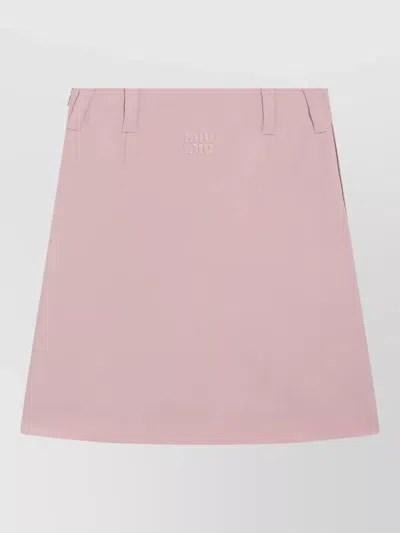 Miu Miu A Line Skirt Featuring Structured Belt Loops In Pink