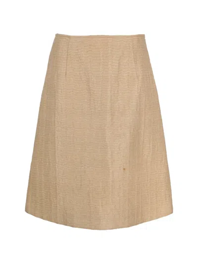 Pre-owned Miu Miu A-line Skirt In Neutral