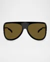 Miu Miu Runway Oversized Aviator Sunglasses In Black