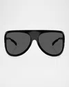 Miu Miu Runway Oversized Aviator Sunglasses In Dark Grey