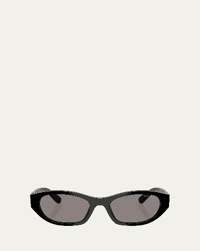 Miu Miu A03s 53mm Geometric Sunglasses In Black