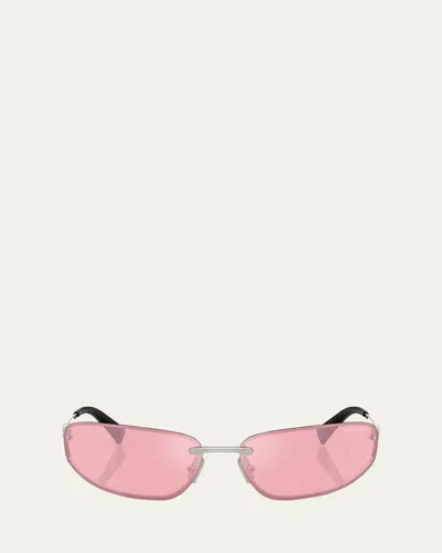 MIU MIU A50S RIMLESS OVAL METAL SUNGLASSES