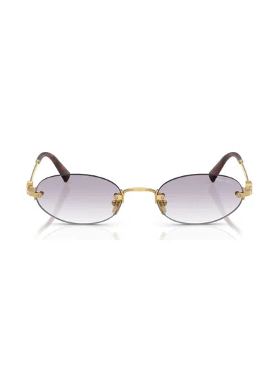 Miu Miu A54s Sole Sunglasses In Gold