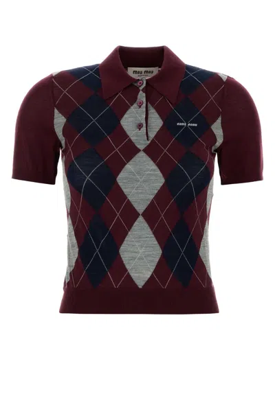 Miu Miu Polo Shirt Woman In Multi