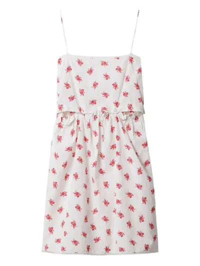 Miu Miu Abiti Popeline Fiammato In White