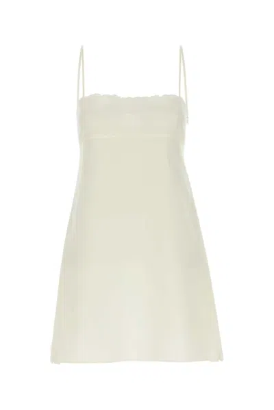 Miu Miu Linen-cotton Dress In White