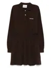 Miu Miu Logo-print Cotton Dress In Black
